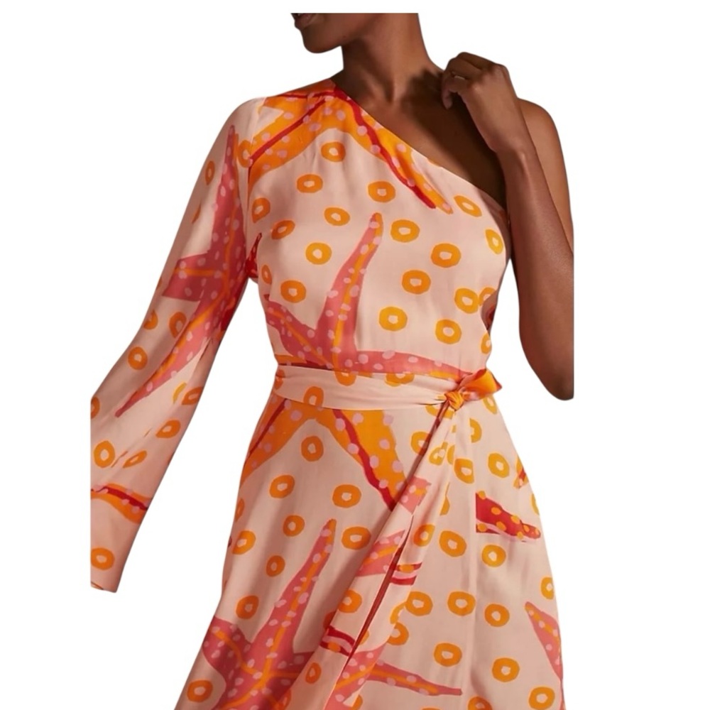 Farm Rio x Anthropologie / Starfish Maxi Dress / One Shoulder Elegant Dress - Picture 3 of 4